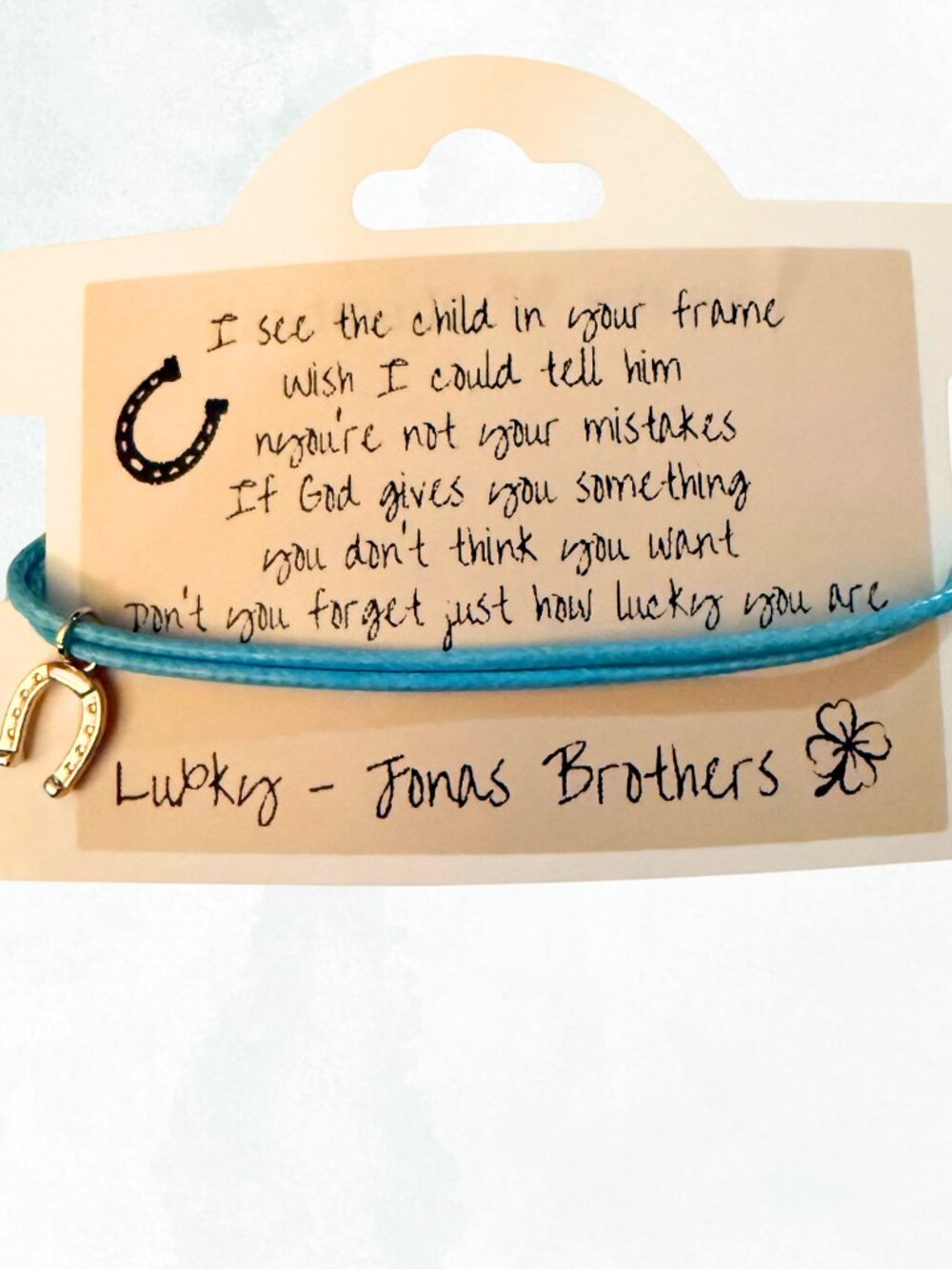 Jonas Brothers - Lucky Song Lyric Bracelet